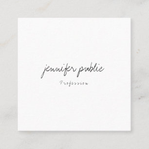 Carte De Visite Carré Modèle minimaliste moderne de manuscrit à main