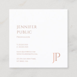 Carte De Visite Carré Modèle moderne monogramme élégant tendance