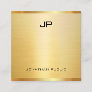 Carte De Visite Carré Modèle professionnel tendance moderne or élégant