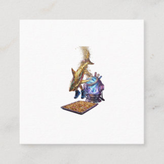 Carte De Visite Carré Modern Minimalist Luxury Cyber Shark - Neon Aesthe