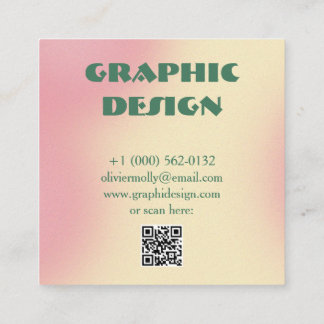 Carte De Visite Carré Modern Pink & Green Gradient Business Card