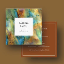 Moderne Abstrait Aquarelle Bleu Marron de Style