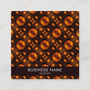 Carte De Visite Carré Moderne Bohème Élégant Motif d'Art Abstrait Doré #