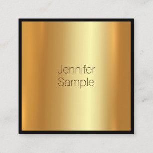 Carte De Visite Carré Moderne Charme Glamour Golden Fine Plaque