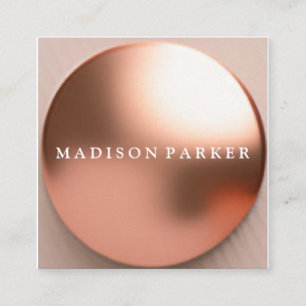 Carte De Visite Carré Moderne Elegant Champagne Parties scintillant Beau