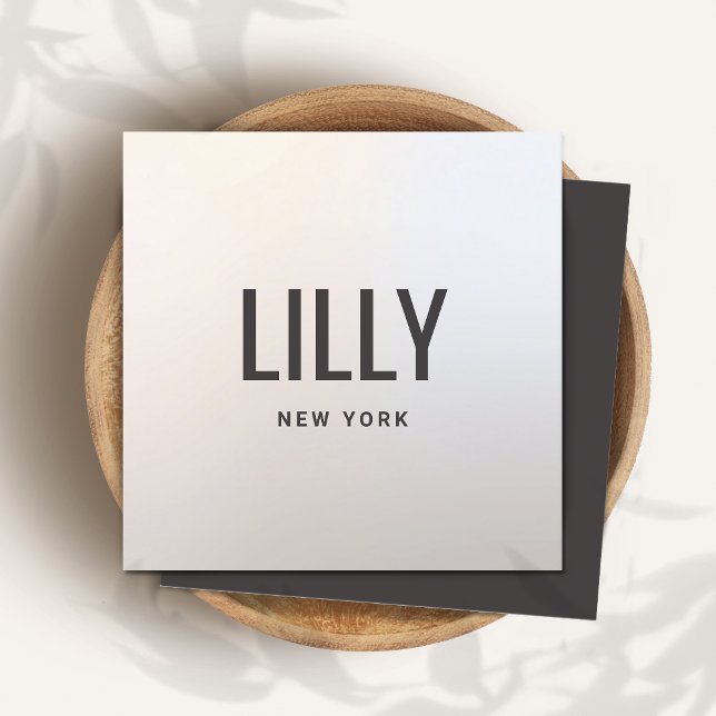 Carte De Visite Carré Moderne Elegant gris argent (Créateur téléchargé)