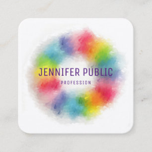 Carte De Visite Carré Moderne Élégant Modèle Professionnel Luxueux