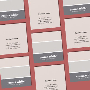 Carte De Visite Carré Moderne Élégant Pastel Stripes Designer d'intérieu