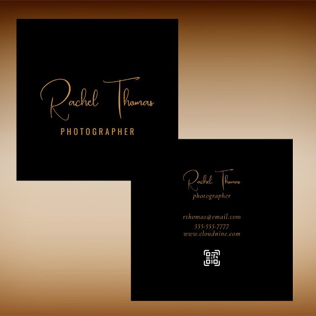 Carte De Visite Carré Moderne élégant QR Code Professionnel (Créateur téléchargé)