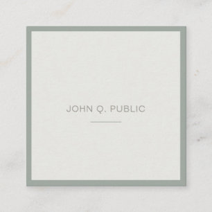 Carte De Visite Carré Moderne Elite Design simple Modèle vert élégant