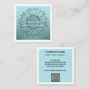 Carte De Visite Carré Moderne Mandala QR ombré minimaliste professionnel