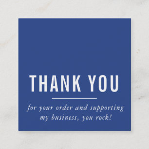 Carte De Visite Carré MODERNE MINIMAL simple merci LOGO bleu royal