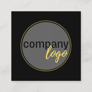 CARTE DE VISITE CARRÉ MODERNE MINIMALISTE BLACK WHITE COMPANY LOGO PERSO