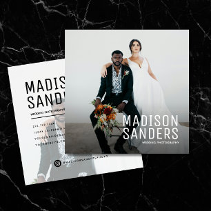 Carte De Visite Carré Moderne minimaliste simple photo professionnelle