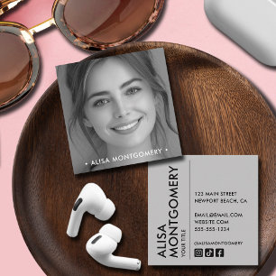 Carte De Visite Carré Moderne minimaliste simple photo professionnelle