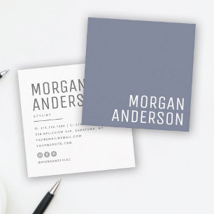 Carte De Visite Carré Moderne minimaliste Simple Professionnel Dusty Blu