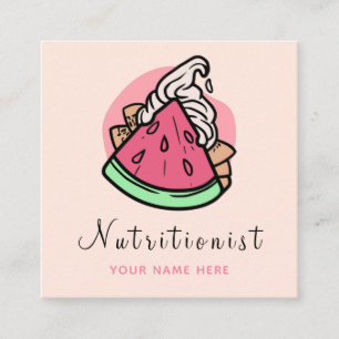 Carte De Visite Carré Moderne nutritionniste diététiste fruits médias so