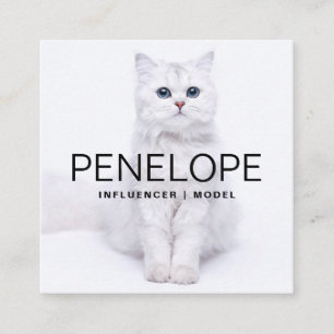 Carte De Visite Carré Moderne Personnalisé Deux Photo Scannable Code QR