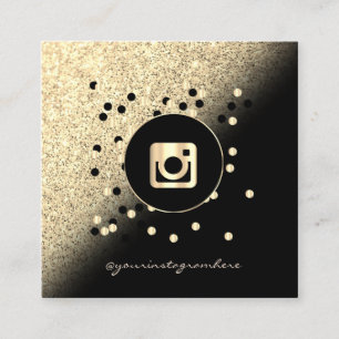 Carte De Visite Carré Moderne Professionnel, Dots Parties scintillant Or
