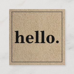 Carte De Visite Carré Moderne Professionnel Minimaliste Rustique Kraft H