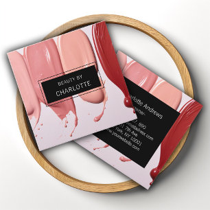 Carte De Visite Carré Moderne, salon, maquillage, photo de beauté