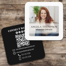 Moderne Simple Minimaliste Photo Connect QR Code