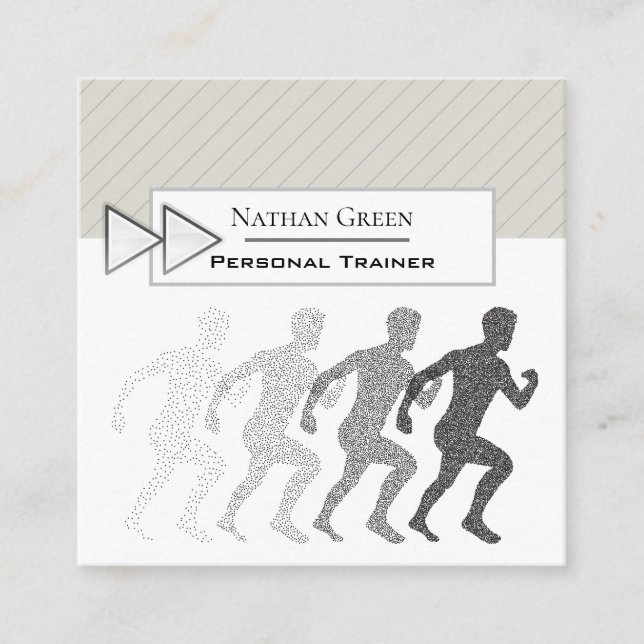 Carte De Visite Carré Moderne Stylish Runer Personal Trainer (Devant)