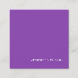 Carte De Visite Carré Moderne tendance élégant Violet Finition soie luxe