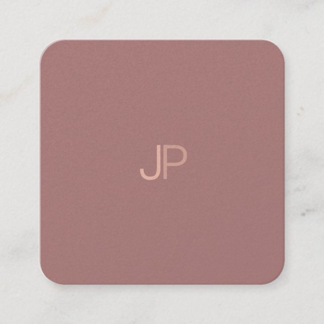 Carte De Visite Carré Moderne tendance Elite Design Monogram Modèle Luxe (Devant)