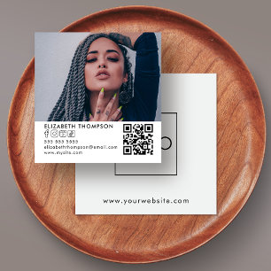 Carte De Visite Carré Modernisez votre logo QR Code tendance médias soci