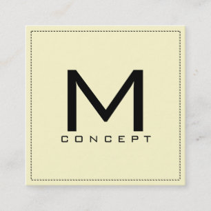 Carte De Visite Carré Monogram Professional Elegant Crème moderne