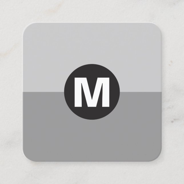 Carte De Visite Carré Monogramme circulaire - Deux tons 03 (Devant)