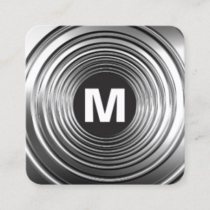 Carte De Visite Carré Monogramme circulaire - Long printemps B&W