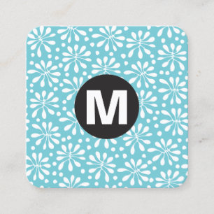 Carte De Visite Carré Monogramme circulaire - Motif 020818