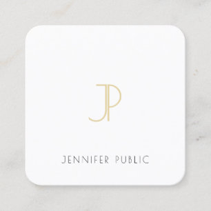 Carte De Visite Carré Monogramme créatif Gold Design Luxe Chic Modèle