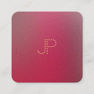 Carte De Visite Carré Monogramme d'or moderne Modèle d'apparence structu