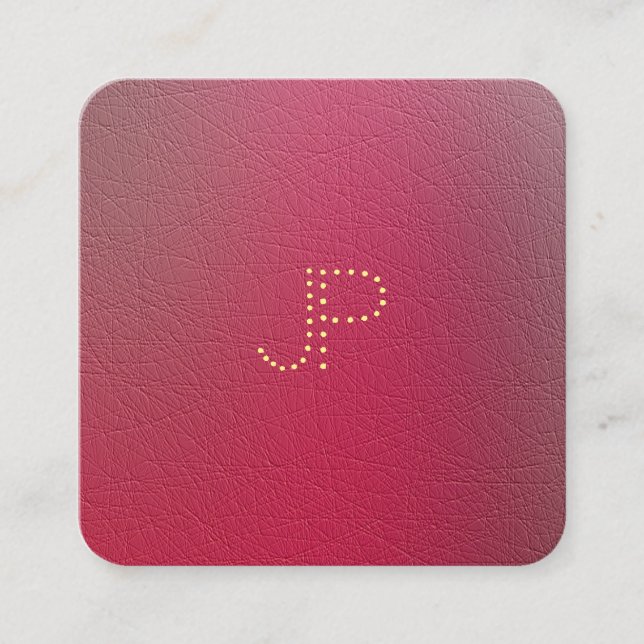 Carte De Visite Carré Monogramme d'or moderne Modèle d'apparence structu (Devant)
