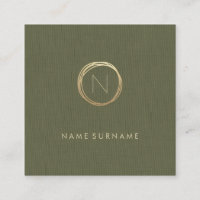 Monogramme élégant de toile moderne d'or de vert