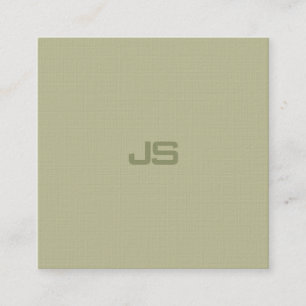Carte De Visite Carré Monogramme élégant Design moderne Vert tendance Lu