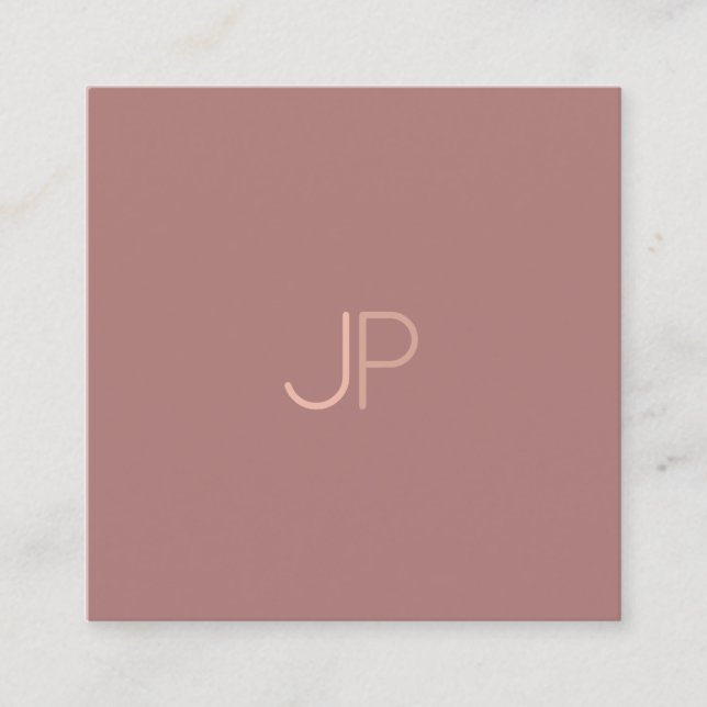Carte De Visite Carré Monogramme Elegant Plain Moderne Design tendance L (Devant)