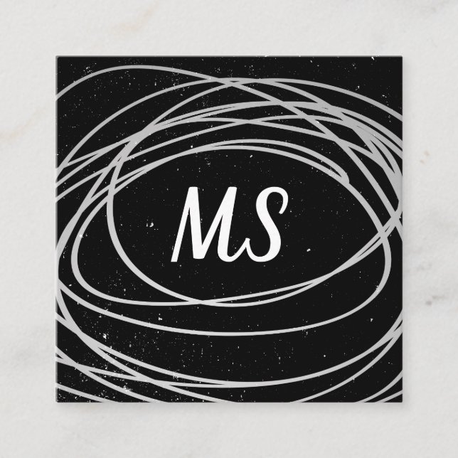 Carte De Visite Carré Monogramme / Expressif (Devant)