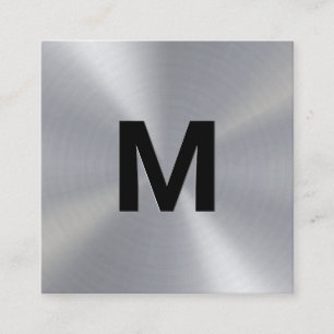 Carte De Visite Carré Monogramme Metallique