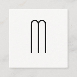 Carte De Visite Carré Monogramme minimaliste moderne