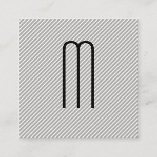 Carte De Visite Carré Monogramme minimaliste moderne avec bandes