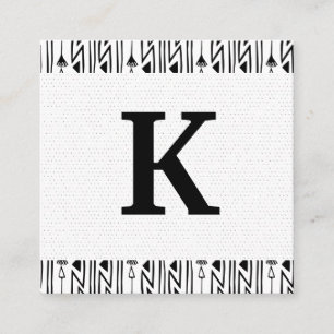 Carte De Visite Carré Monogramme   Motif Boho