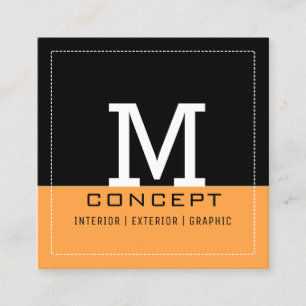 Carte De Visite Carré Monogramme professionnel moderne en carottes de né
