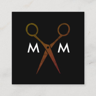 Carte De Visite Carré Monogramme Salon Shears