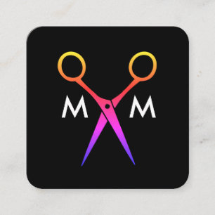 Carte De Visite Carré Monogramme Salon Shears