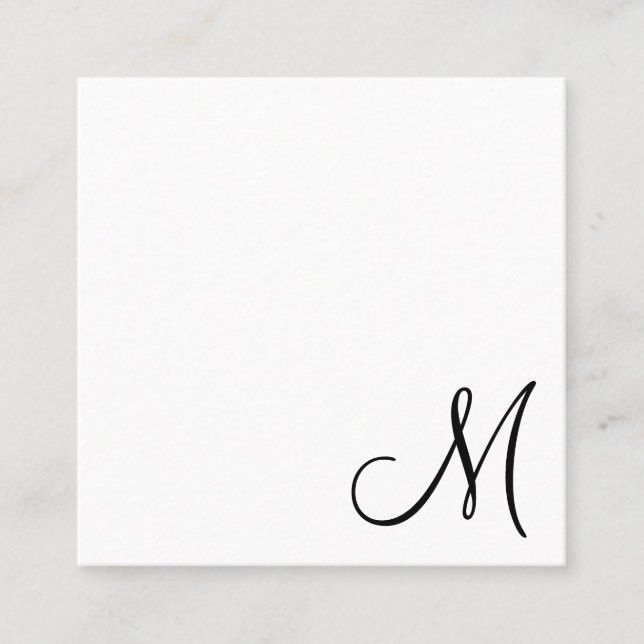 Carte De Visite Carré Monogramme simple et élégant moderne (Devant)