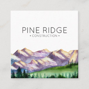 Carte De Visite Carré Montagne rustique   ]Carte de visite carré